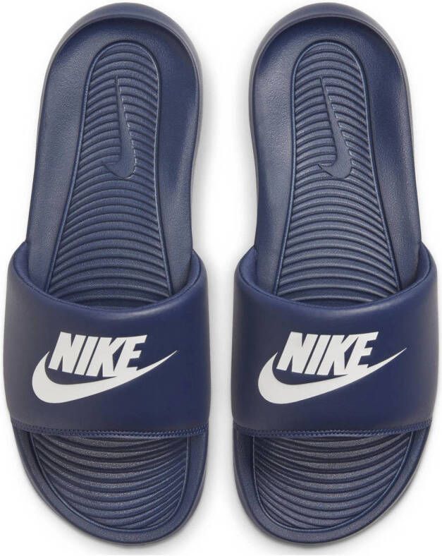 Nike Victori One Slide slippers donkerblauw wit