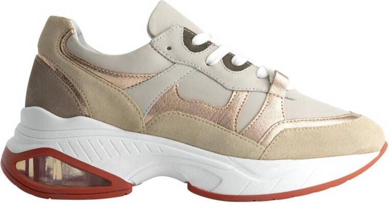 NIKKIE Acapulco chunky leren sneakers beige