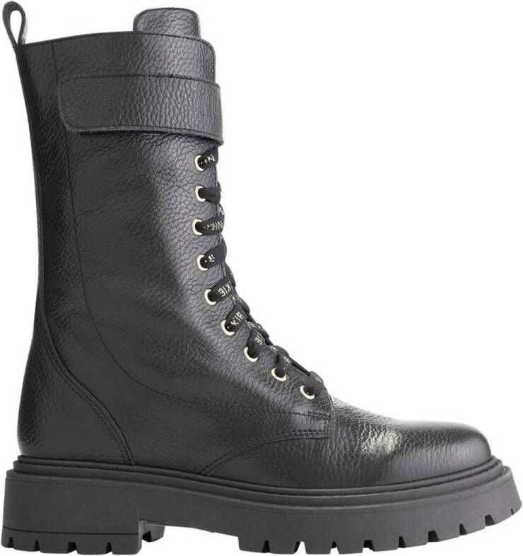 NIKKIE Denise leren veterboots zwart