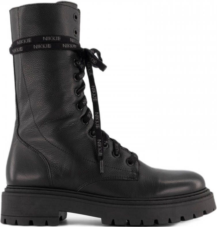 NIKKIE Dewie Boots leren veterboots zwart - Foto 2
