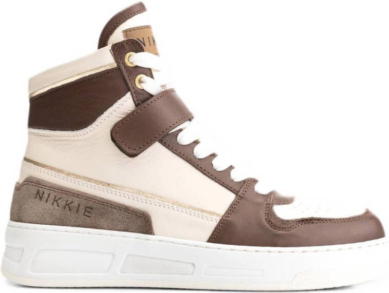 NIKKIE May leren sneakers bruin multi