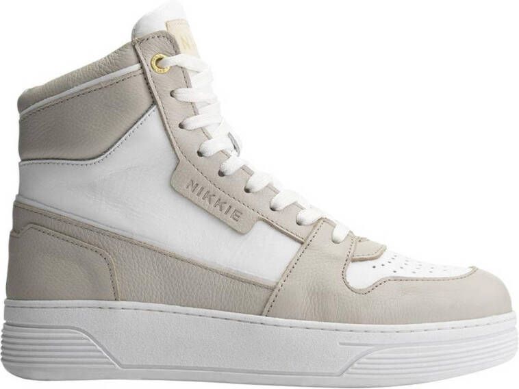 NIKKIE Xara leren sneakers beige wit