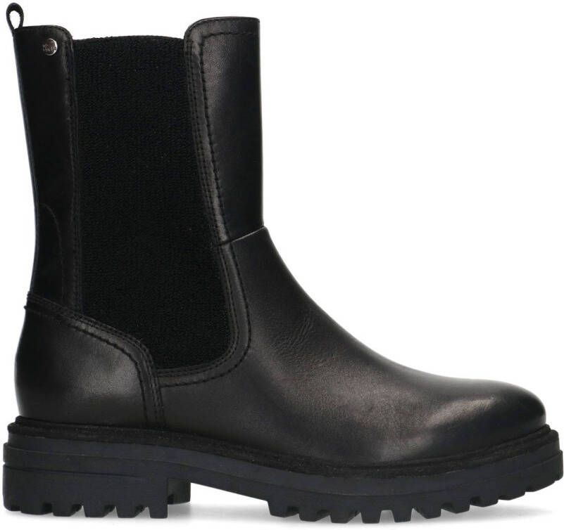 No Stress Dames Zwarte leren chelsea boots