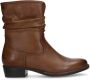 No Stress Dames Cognac leren enkellaarsjes - Thumbnail 1