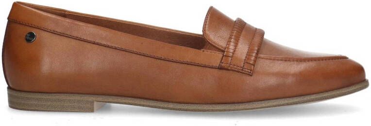 No Stress Dames Cognac leren loafers