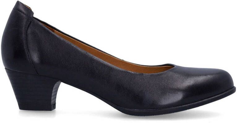 No Stress leren pumps met lage hak zwart