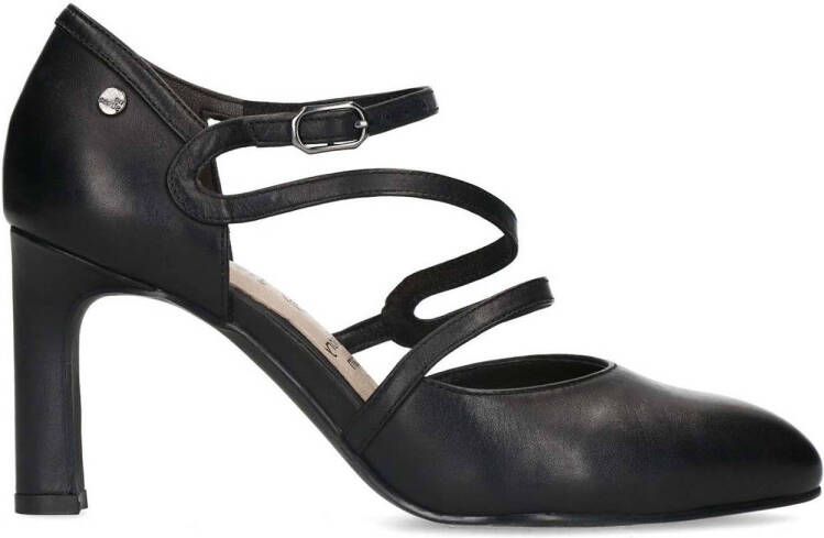 No Stress Dames Zwarte leren pumps