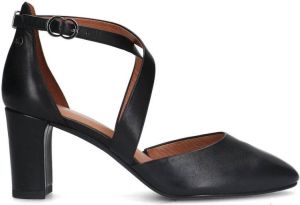 No Stress Dames Zwarte leren pumps met bandjes