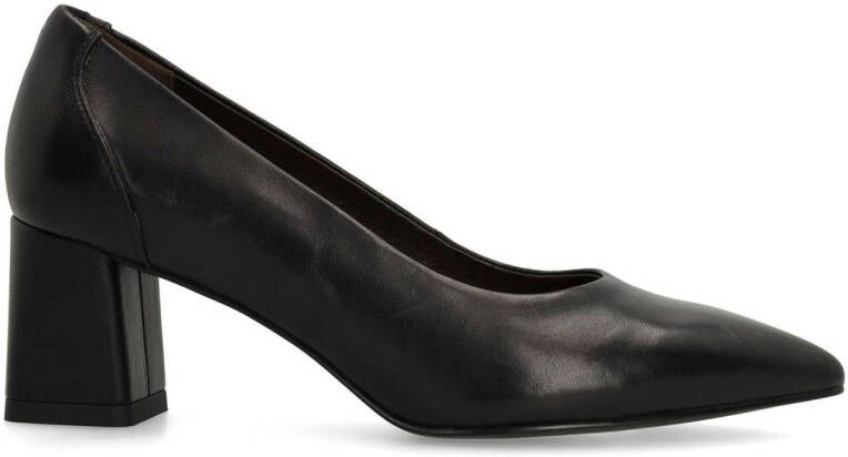 No Stress Dames Zwarte leren pumps