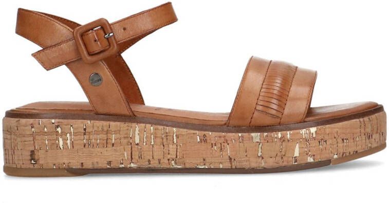 No Stress leren sandalen cognac