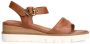 No Stress Dames Cognac leren sandalen met witte zool - Thumbnail 1