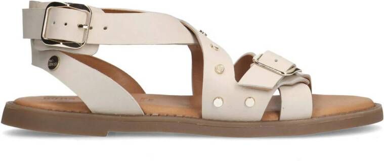 No Stress Dames PRE ORDER Witte leren sandalen met studs