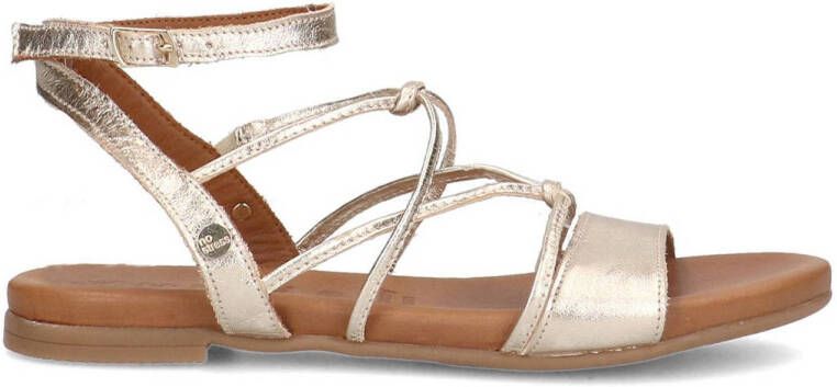 No Stress Dames Goudkleurige leren sandalen met bandjes