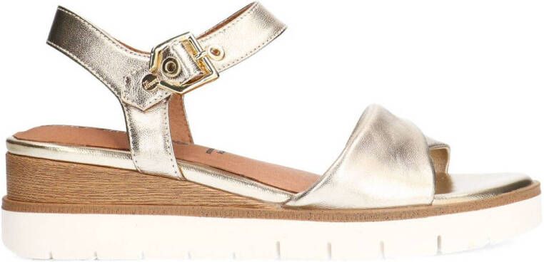 No Stress Dames Gouden leren sandalen