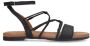 No Stress Dames Zwarte leren sandalen met bandjes - Thumbnail 1