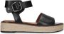 No Stress Dames Zwarte leren sandalen - Thumbnail 1