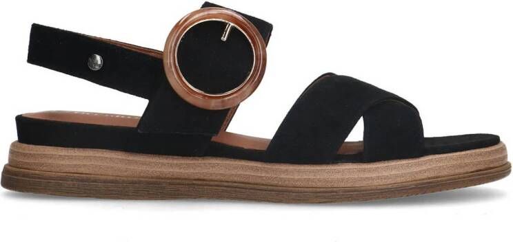 No Stress leren sandalen zwart