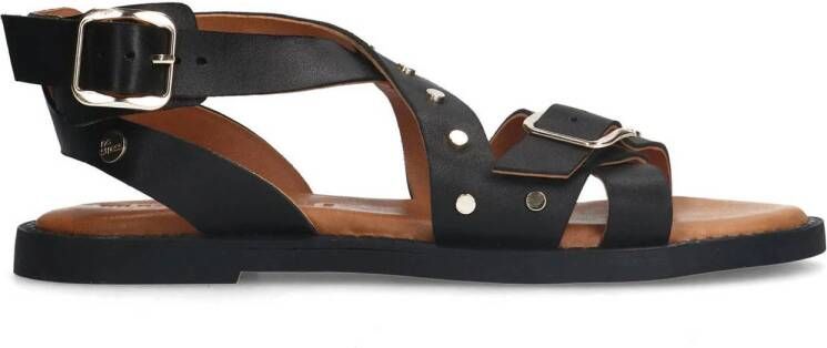 No Stress leren sandalen zwart