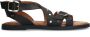 No Stress Dames PRE ORDER Zwarte leren sandalen met studs - Thumbnail 1