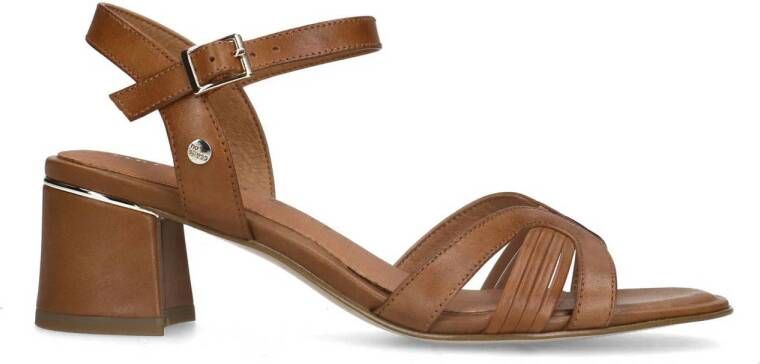 No Stress Dames PRE ORDER Cognac leren sandalen met hak