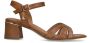 No Stress Dames PRE ORDER Cognac leren sandalen met hak - Thumbnail 1