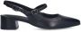 No Stress Dames Zwarte leren slingbacks - Thumbnail 1