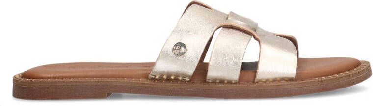 No Stress Dames Gouden leren slippers