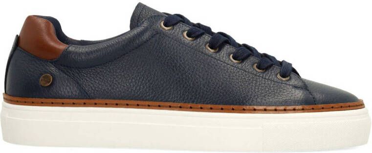 No Stress Heren Donkerblauwe leren sneakers