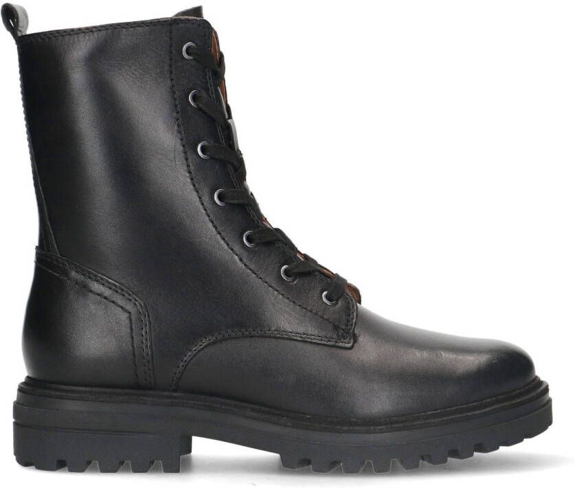 No Stress leren veterboots zwart