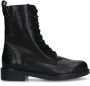 No Stress Dames Zwarte leren veterlaarsjes - Thumbnail 1