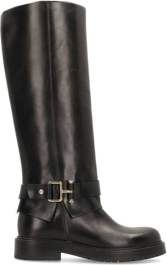 No Stress Dames Zwarte hoge leren laarzen met gesp - Foto 2