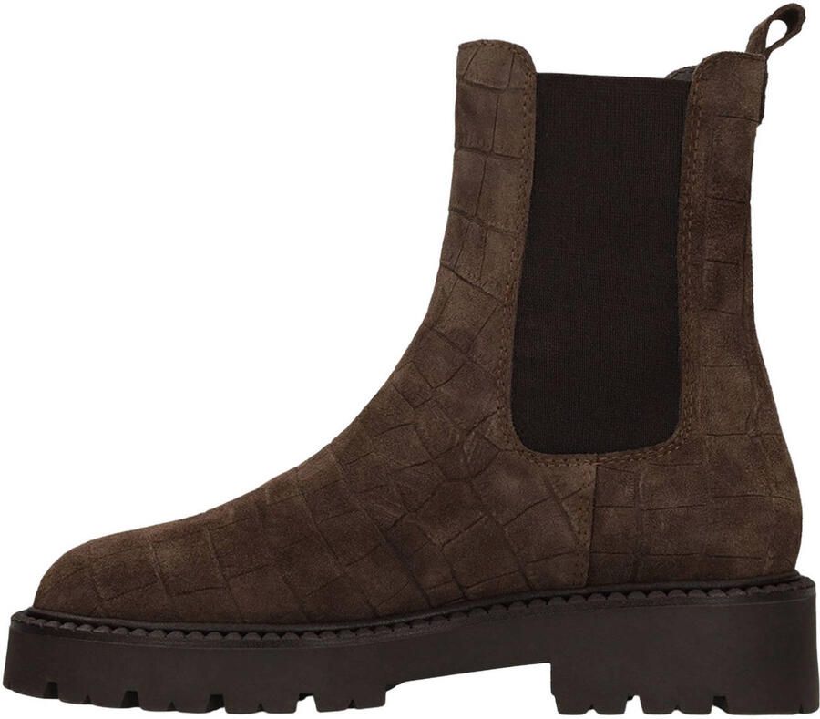 No Stress leren chelsea boots met profielzool en dierenprint donkerbruin - Foto 2