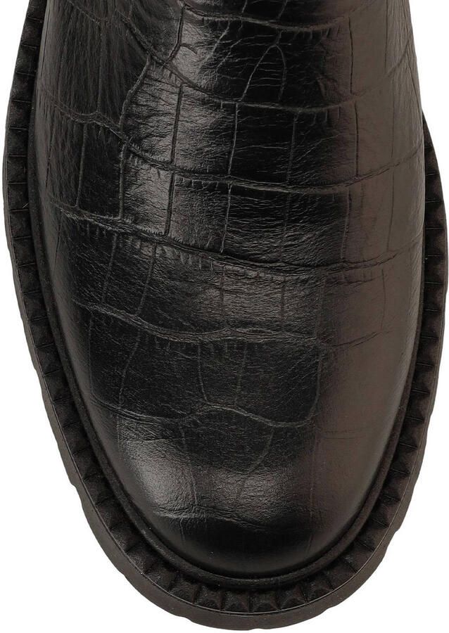 No Stress leren chelsea boots met profielzool en dierenprint zwart - Foto 2