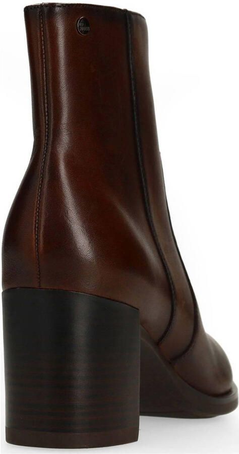 No Stress Dames Donkerbruine leren enkellaarsjes met hak - Foto 2