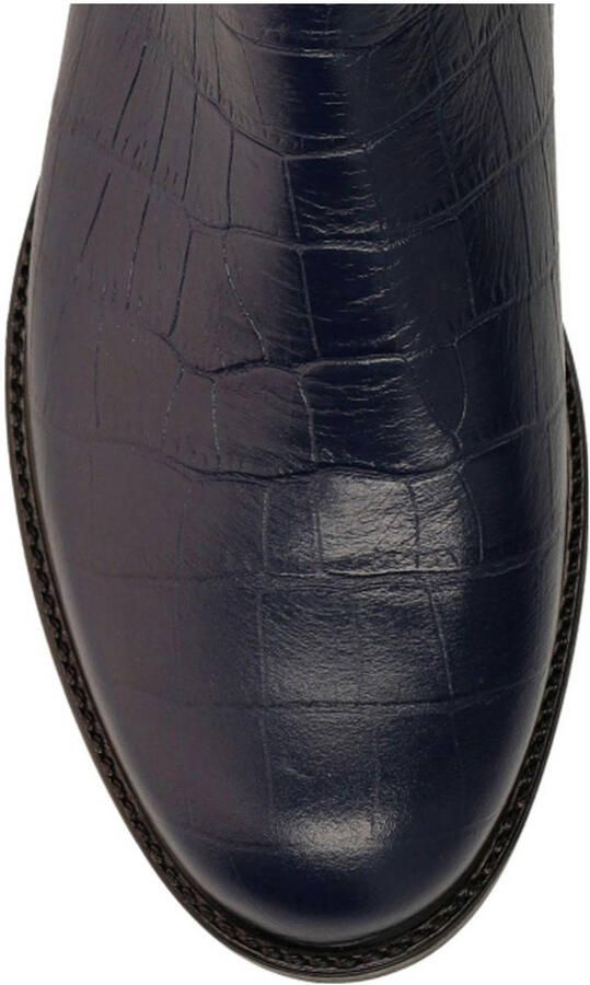 No Stress Dames Donkerblauwe leren chelsea boots met croco details - Foto 3