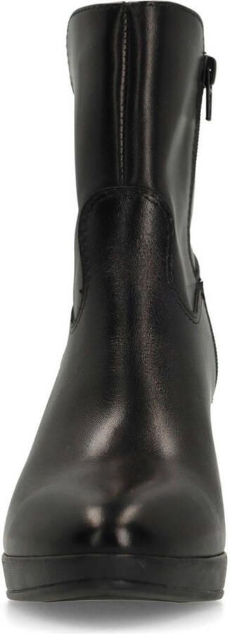 No Stress Dames Zwarte leren enkellaarsjes met hak - Foto 3