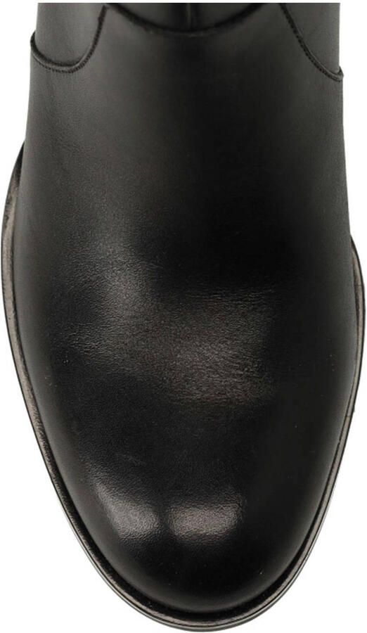 No Stress Dames Zwarte leren enkellaarsjes met hak - Foto 3