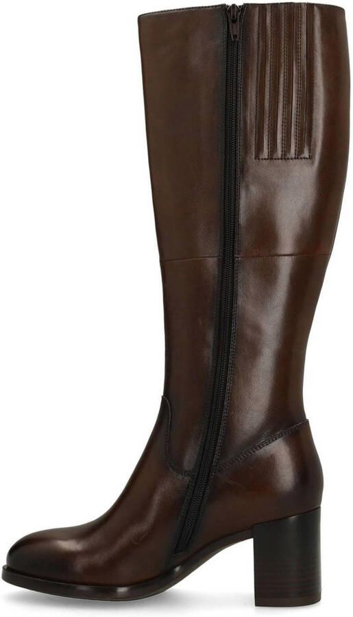 No Stress Dames Bruine leren hoge laarzen met hak - Foto 3