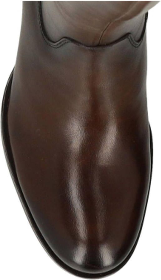 No Stress Dames Bruine leren hoge laarzen met hak