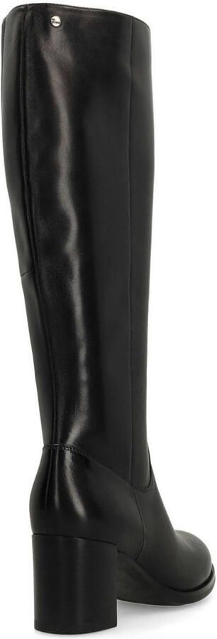 No Stress Dames Zwarte leren hoge laarzen met hak