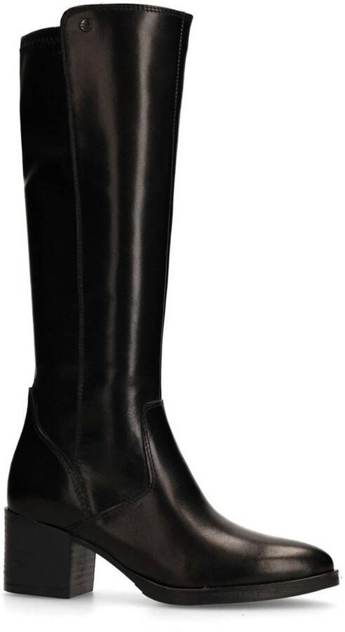 No Stress Dames Zwarte leren hoge laarzen met hak - Foto 2