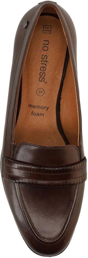 No Stress Dames Donkerbruine leren loafers - Foto 3