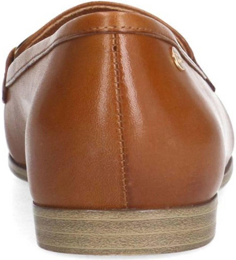 No Stress Dames Bruine leren loafers met gouden chain - Foto 2