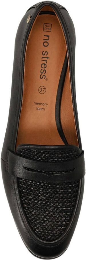 No Stress Dames Zwarte leren loafers - Foto 3