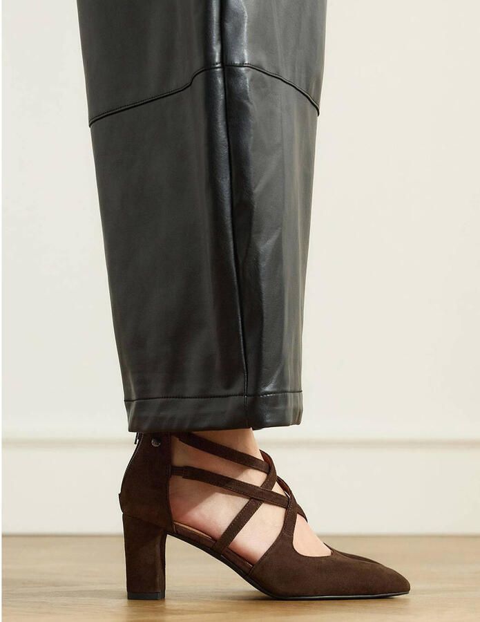 No Stress Dames Donkerbruine suède pumps - Foto 2