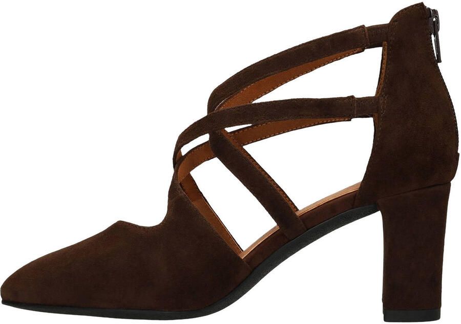 No Stress Dames Donkerbruine suède pumps - Foto 3