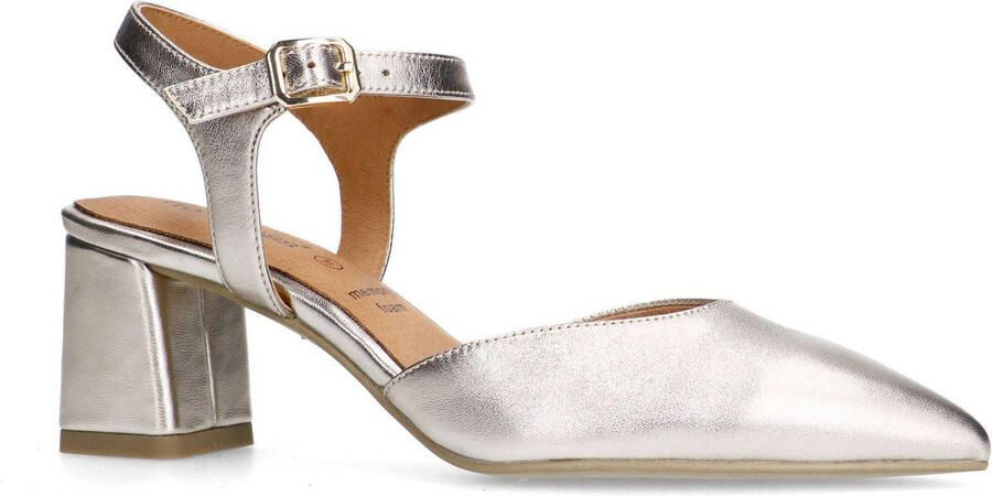 No Stress Dames Goudkleurige leren slingbacks - Foto 2