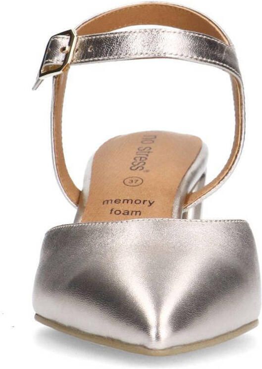 No Stress Dames Goudkleurige leren slingbacks - Foto 3