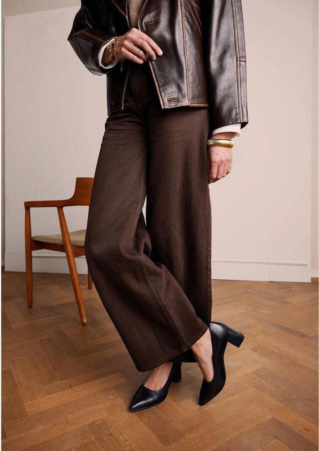 No Stress Dames Zwarte leren pumps - Foto 2