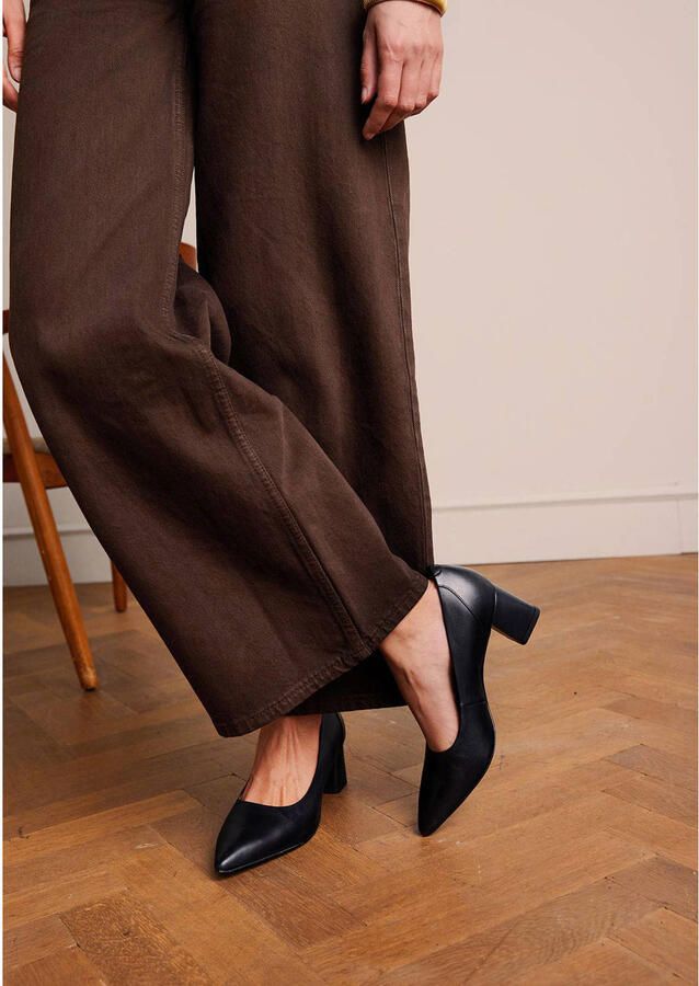 No Stress Dames Zwarte leren pumps